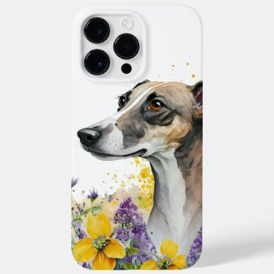 BEAUTIFUL WATERCOLOR TAN WHITE GREYHOUND DOG Case-Mate iPhone 14 PRO MAX CASE