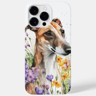 BEAUTIFUL WATERCOLOR TAN WHITE WHIPPET DOG Case-Mate iPhone 14 PRO MAX CASE