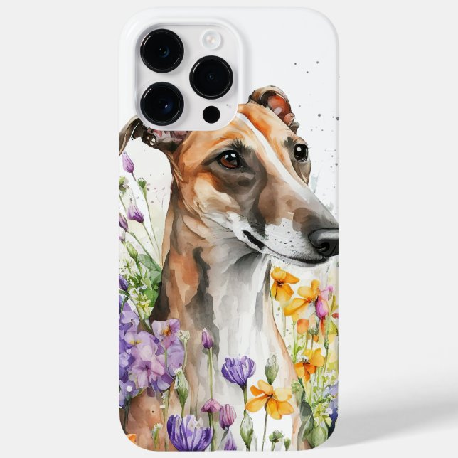 BEAUTIFUL WATERCOLOR TAN WHITE WHIPPET DOG Case-Mate iPhone CASE (Back)