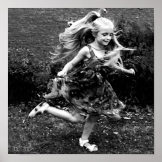 Beautiful Watercolor Twirling Girl Poster