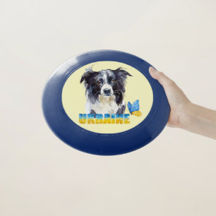 Beautiful Watercolor Ukraine Dog and Butterfly Wham-O Frisbee