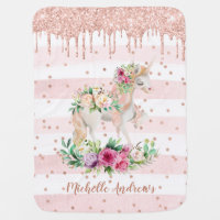 Beautiful Watercolor Unicorn Pink Girly Blanket