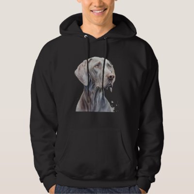 Beautiful Watercolor Weimaraner Portrait Hoodie