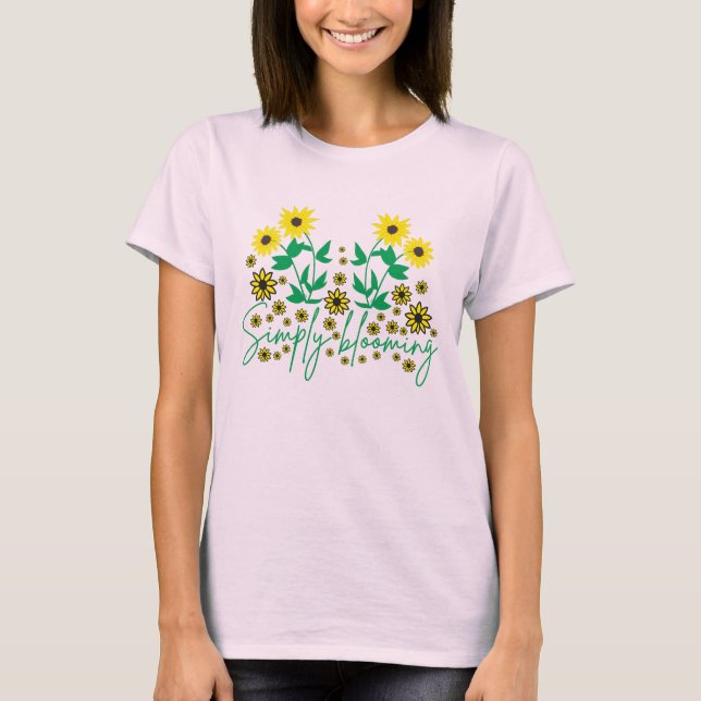 Beautiful Watercolor Wildflower Botanical Garden T-Shirt (Front)