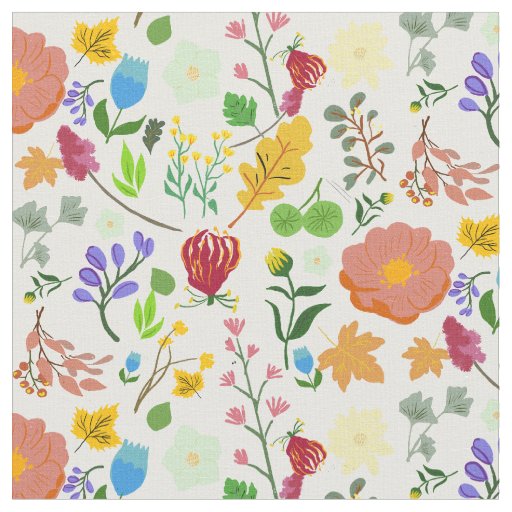Beautiful watercolor wildflower repeat pattern  fabric