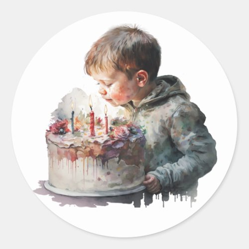 Beautiful watercolour Birthday Stickers