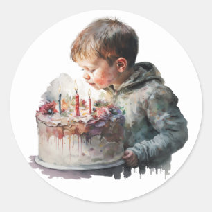 Beautiful watercolour Birthday Stickers