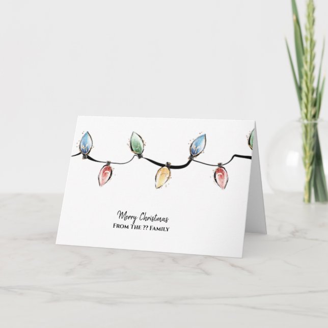Beautiful Watercolour Christmas Design Card (Front)