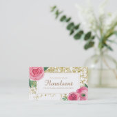 Beautiful Watercolour Floral Business Cards (Standing Front)
