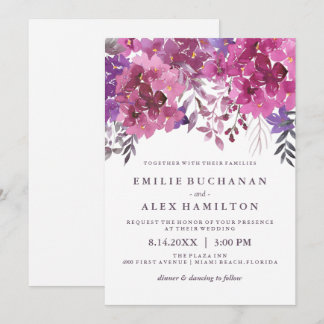 Beautiful Watercolour Hydrangeas and Botanicals Invitation