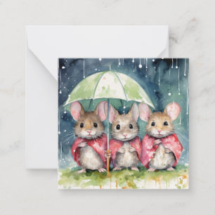 Beautiful Watercolour Mouse Card