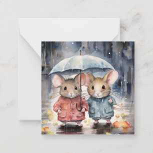 Beautiful Watercolour Mouse Card