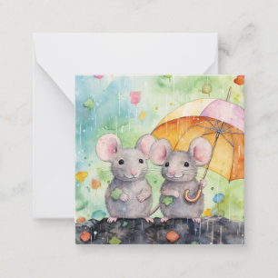 Beautiful Watercolour Mouse Card