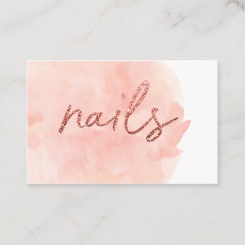 ★ Beautiful Watercolour Nail Artist Business Card by laurapapers at Zazzle