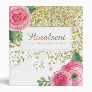 Beautiful Watercolour Roses with Gold Glitter Binder