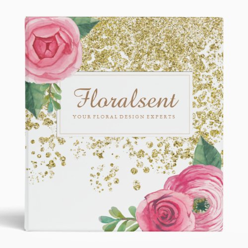 Beautiful Watercolour Roses with Gold Glitter Binder