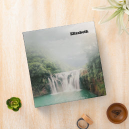 Beautiful Waterfall in a Lush Green Forest 3 Ring Binder