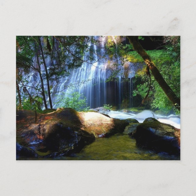 Beautiful Waterfall Jungle Landscape Postcard (Front)