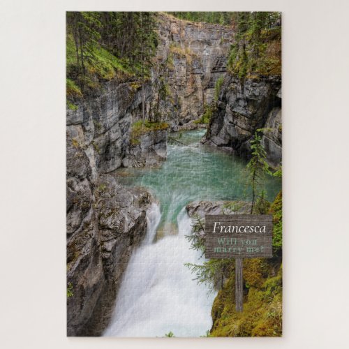 Beautiful Waterfall Marriage Proposal Puzzle