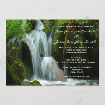 Beautiful Waterfall Nature Wedding Invitations by CustomWeddingSets at Zazzle