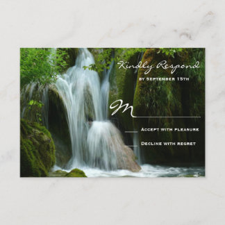 Beautiful Waterfall Nature Wedding RSVP Cards