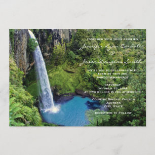Beautiful Waterfall Outdoor Wedding Invitations