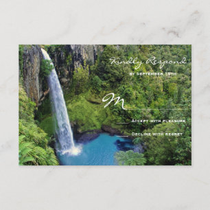Beautiful Waterfall Outdoor Wedding RSVP Cards