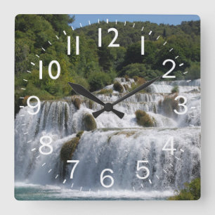Beautiful Waterfall scene Square Wall Clock