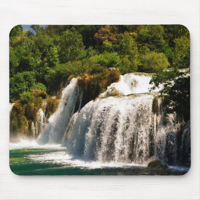 Beautiful Waterfall & Stream in the Forest Mouse Pad (Front)