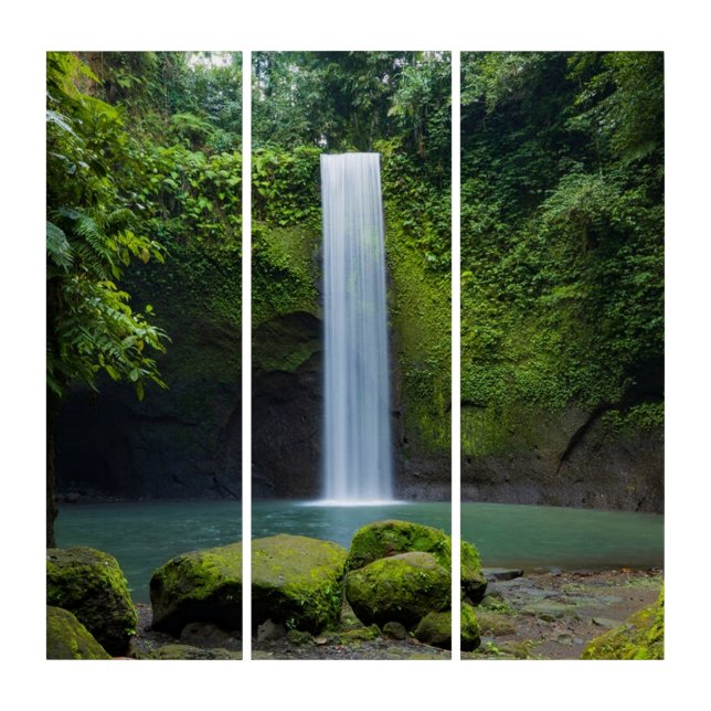 Beautiful Waterfall Tropical Rainforest Greenery   Triptych (Front)