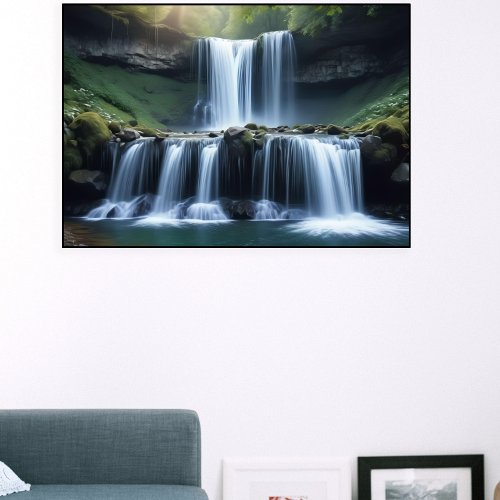 Beautiful Waterfall View Poster Home Decor