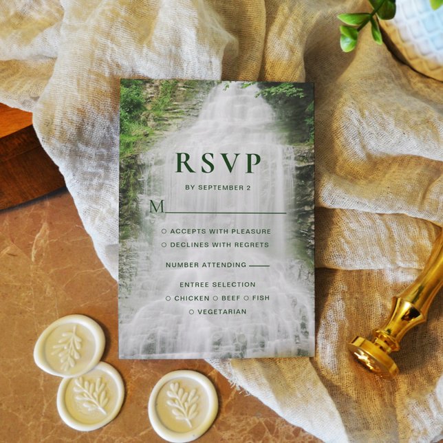 Beautiful Waterfall Wedding RSVP Card (Creator Uploaded)