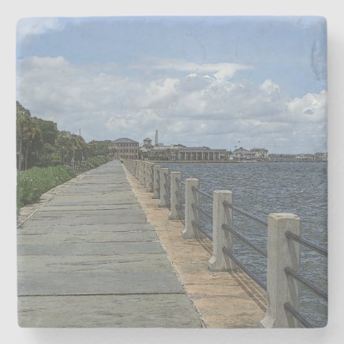 Beautiful Waterfront Walkway Stone Coaster