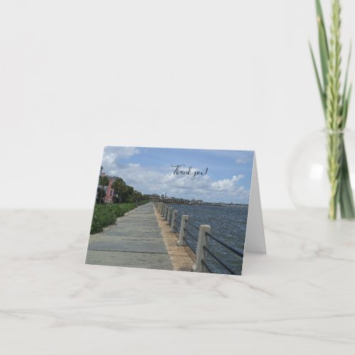 Beautiful Waterfront Walkway Thank You Card