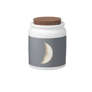 Beautiful Waxing Crescent Moon at Dusk Candy Jar
