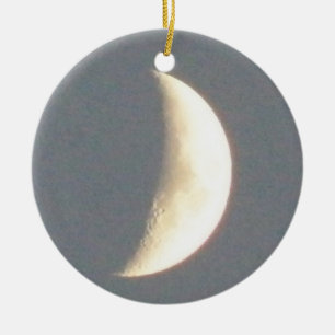 Beautiful Waxing Crescent Moon at Dusk Custom Ceramic Ornament
