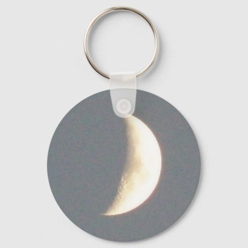 Beautiful Waxing Crescent Moon at Dusk Keychain