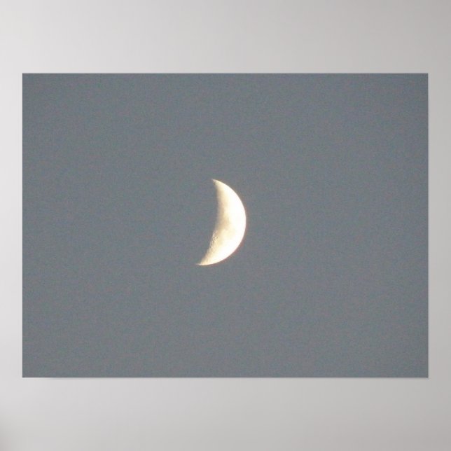 Beautiful Waxing Crescent Moon at Dusk Print (Front)