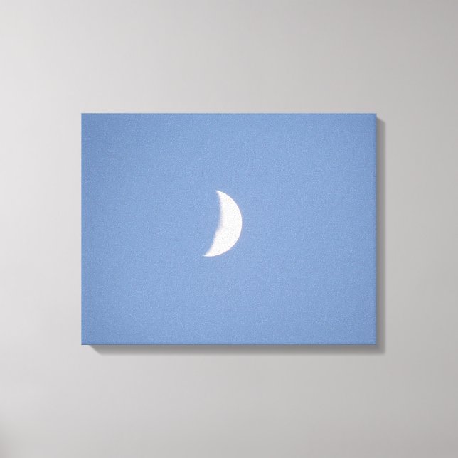 Beautiful Waxing Crescent Moon in Daylight Canvas  Print (Front)