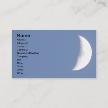 Beautiful Waxing Crescent Moon In Daylight Custom Business Card by Fallen_Angel_483 at Zazzle