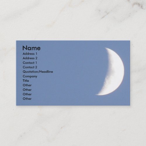Beautiful Waxing Crescent Moon in Daylight Custom Business Card