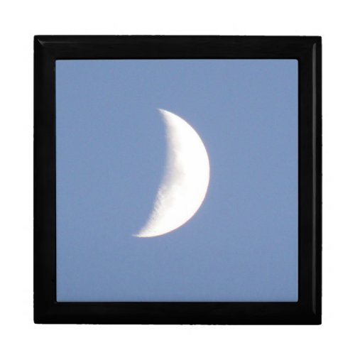 Beautiful Waxing Crescent Moon in Daylight Gift Bo Keepsake Box