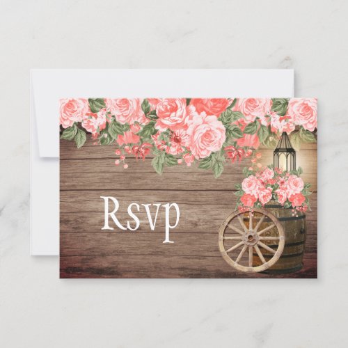 Beautiful Weathered Wood Barrel and Coral   _ RSVP