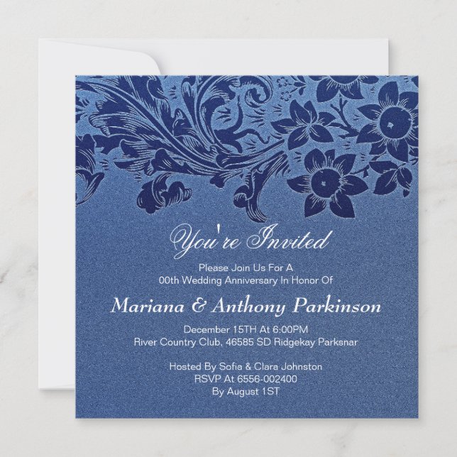 beautiful wedding anniversary invitation (Front)