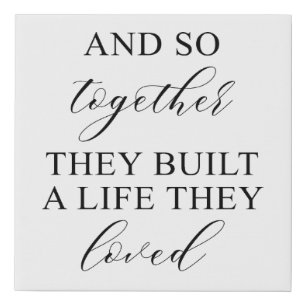 Beautiful Wedding Banner Backdrop Faux Canvas Print