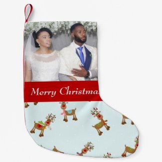 Beautiful Wedding Christmas Reindeer Small Christmas Stocking