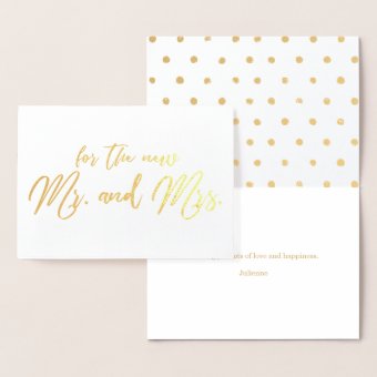 Beautiful Wedding Congratulation Calligraphy Foil Card | Zazzle