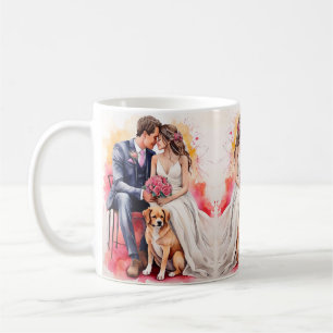 Beautiful Wedding Couple Watercolour Coffee Mug