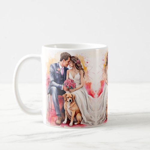 Beautiful Wedding Couple Watercolour Coffee Mug