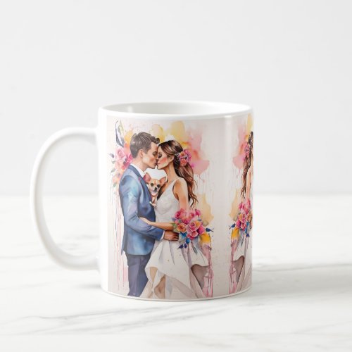 Beautiful Wedding Couple with Cute Funny  Coffee Mug